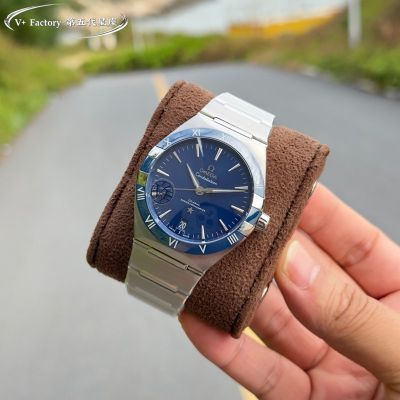 V Factory Omega Constellation 41mm 8900/8901 Movement Blue Dial Watch with Date Window